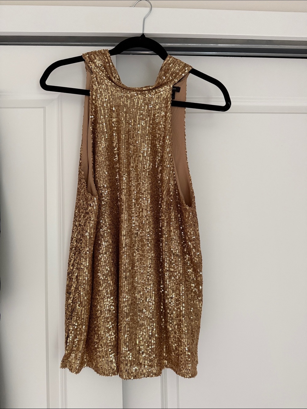 Halogen Gold Sequin Sleeveless Tank Top